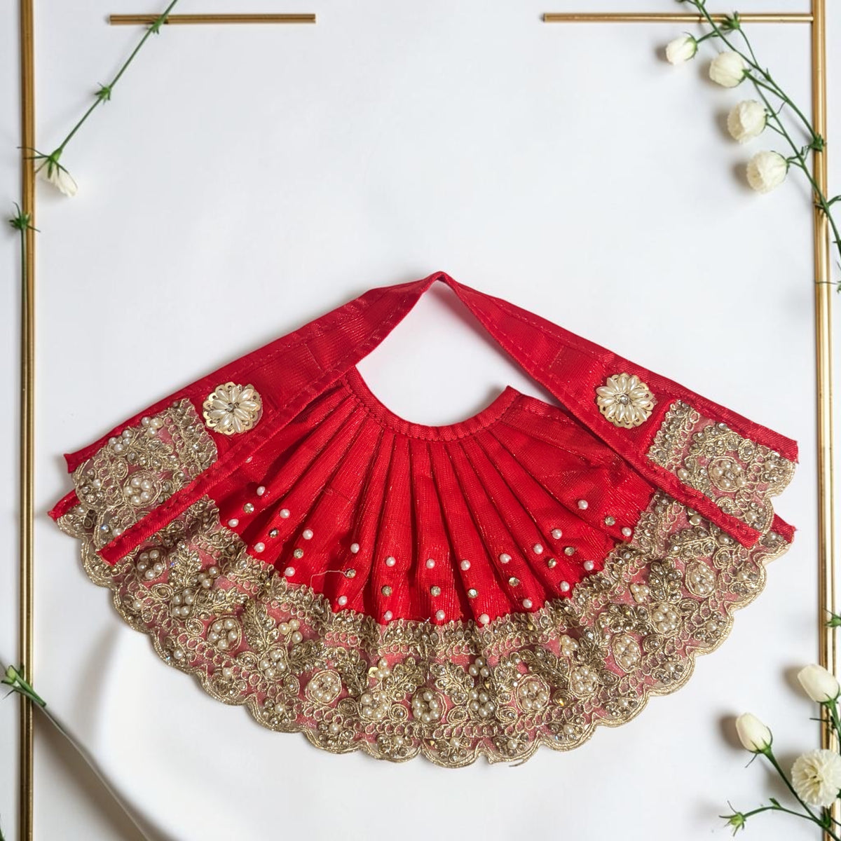 Designer Heavy Moti Pearl Border Lehnga Patka Set for Mata Rani- Navratri Special (Code: SP-J19)