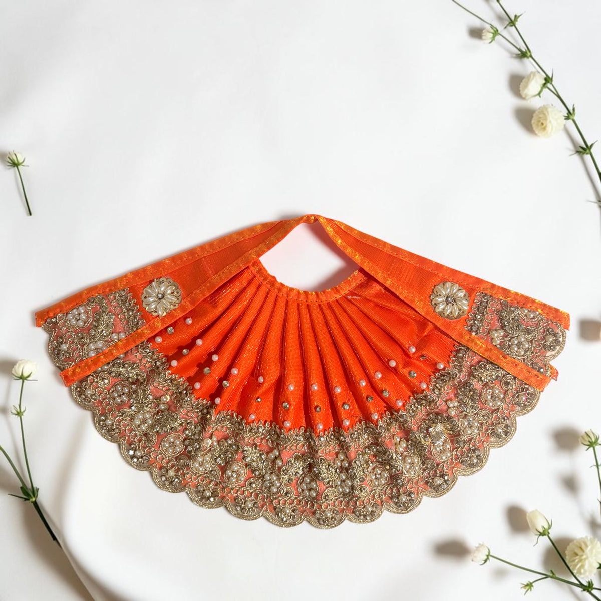 Designer Heavy Moti Pearl Border Lehnga Patka Set for Mata Rani- Navratri Special (Code: SP-J19)
