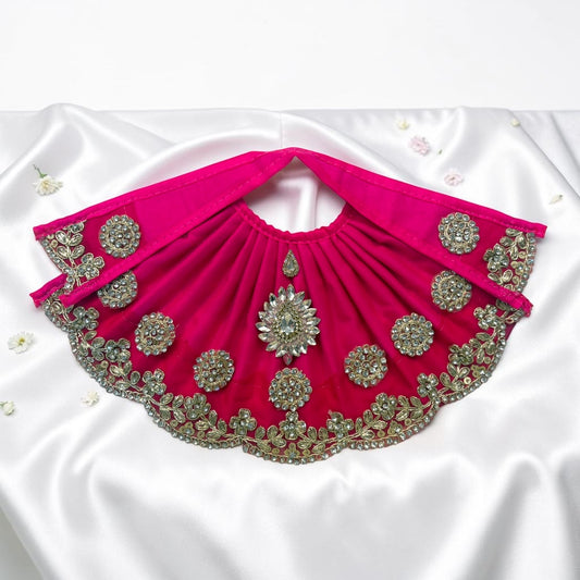 Shri Poshak Heavy Kundan & Crystal Diamond Work Lehnga Patka Dress for Mata Rani - Navratri Special (Code: SP-J18)