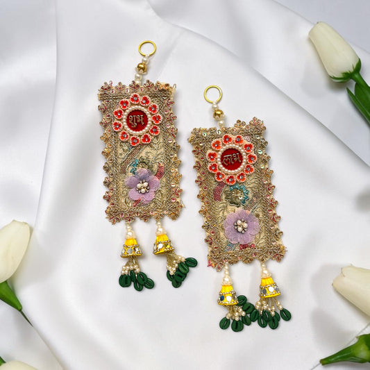 ✨ Handcrafted Jute Shubh Labh Door Hanging Pair (SP-DH4)