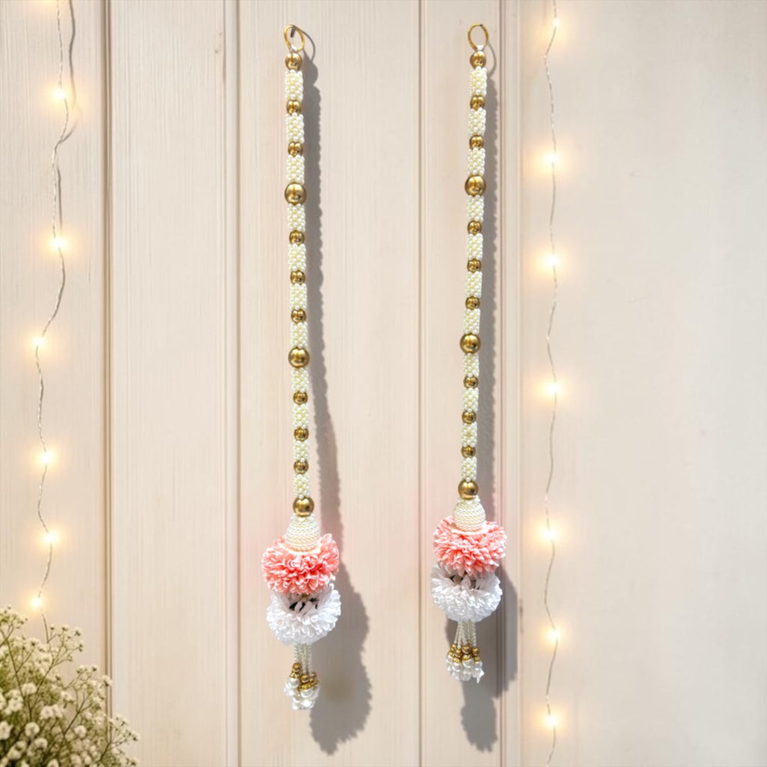 ✨ Royal Pearl & Floral Door Side Hangings (Set of 2) | Code: SP-DH31