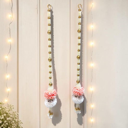 ✨ Royal Pearl & Floral Door Side Hangings (Set of 2) | Code: SP-DH31