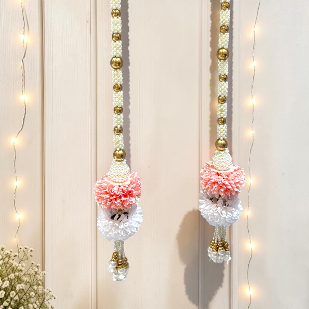 ✨ Royal Pearl & Floral Door Side Hangings (Set of 2) | Code: SP-DH31