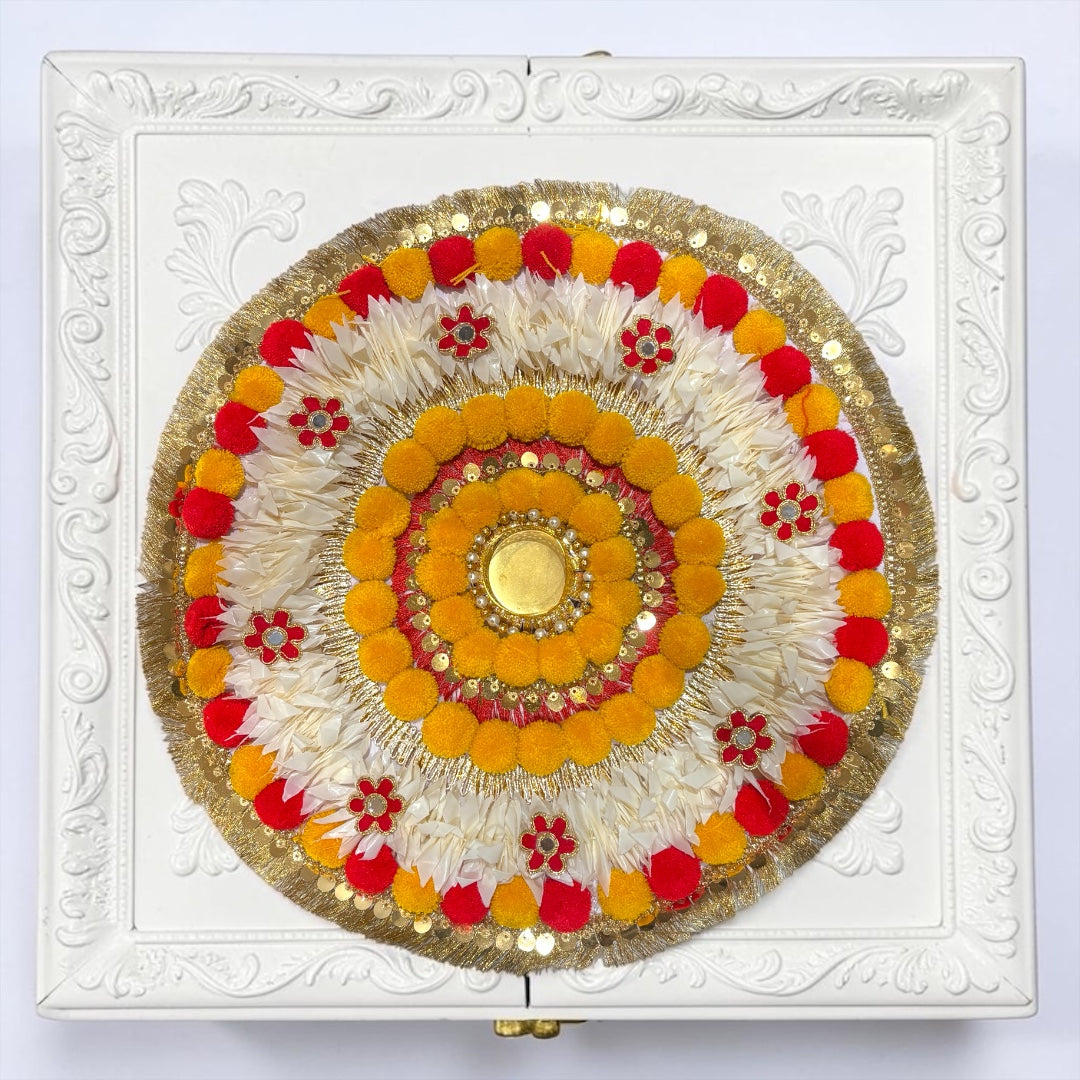 🪔 Designer Decorative Diwali Pooja Thali / Plate (15" / 38cm) - SP-DH48