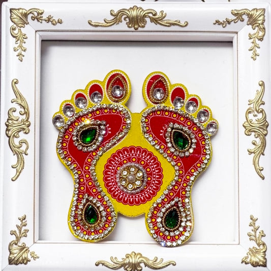 🪔 Designer Handcrafted Laxmi Charan Paduka Pair (3") - SP-DH12