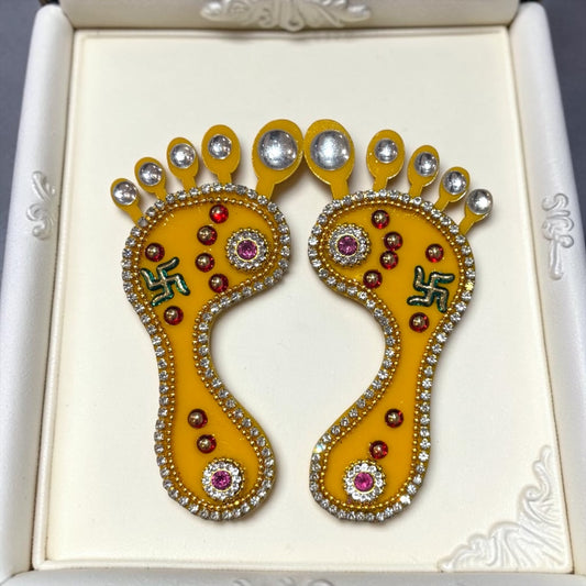 🪔 Decorative Handcrafted Laxmi Charan Paduka Pair (4") - SP-DH10
