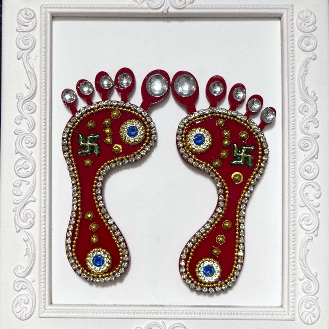 🪔 Decorative Handcrafted Laxmi Charan Paduka Pair (4") - SP-DH10