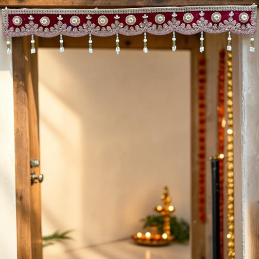 Shri Poshak Royal Velvet Zari Door Toran – 42 Inch Traditional Bandanwar (SP-SPT-31)