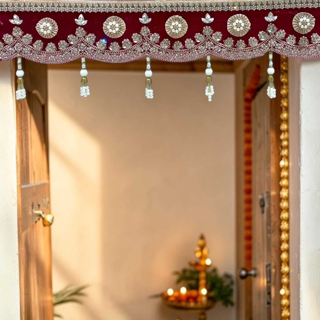 Shri Poshak Royal Velvet Zari Door Toran – 42 Inch Traditional Bandanwar (SP-SPT-31)