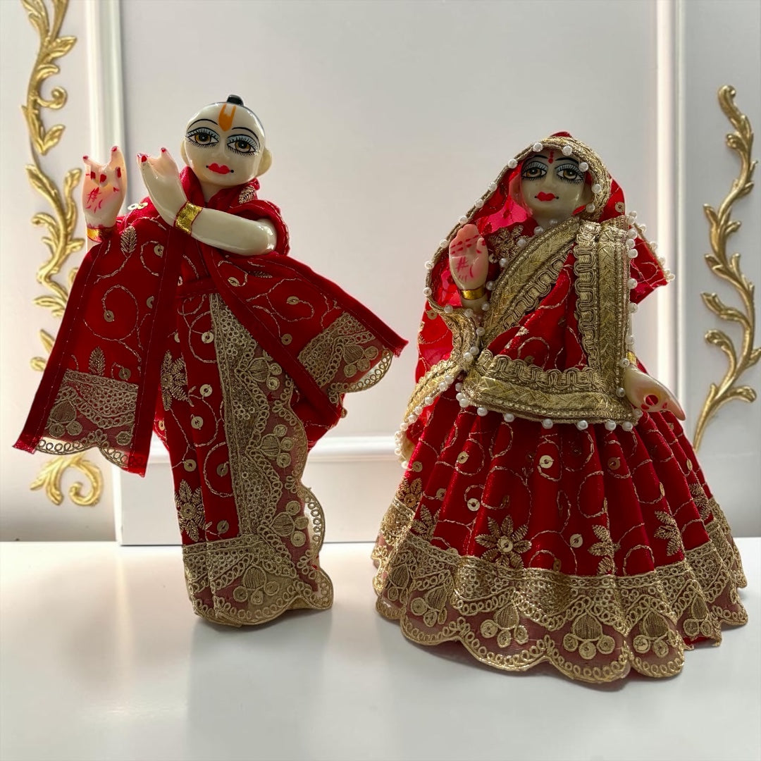 Designer Heavy Embroidery Radha Krishna Poshak Set with Pearl Border Detailing | Shri Poshak SP-J08