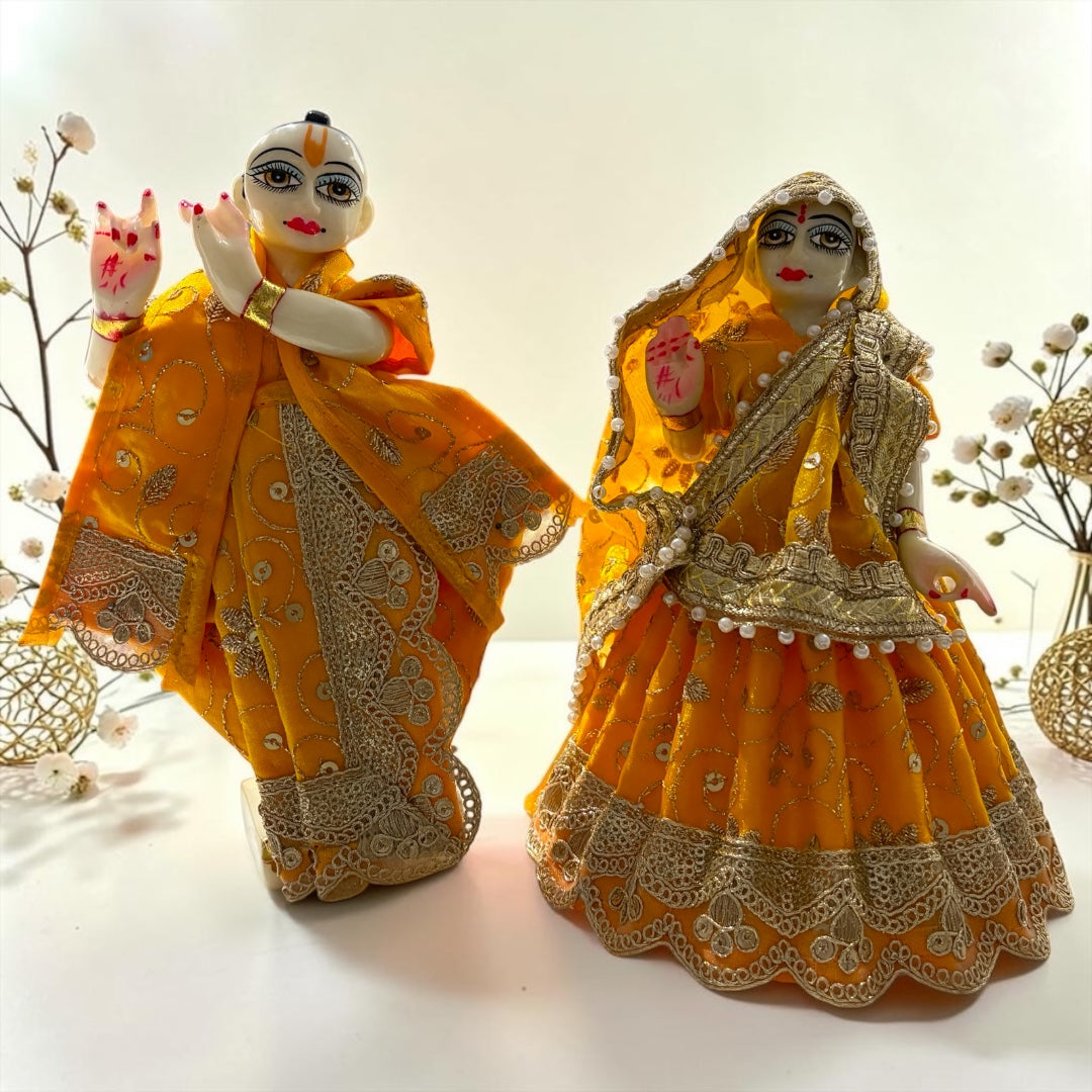Designer Heavy Embroidery Radha Krishna Poshak Set with Pearl Border Detailing | Shri Poshak SP-J08