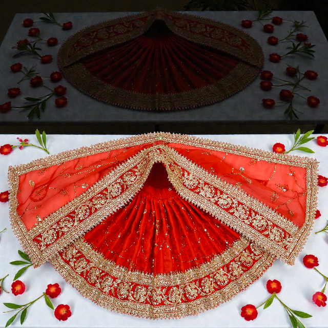 Golden Zari Embroided Mata Rani Poshak SP-H27