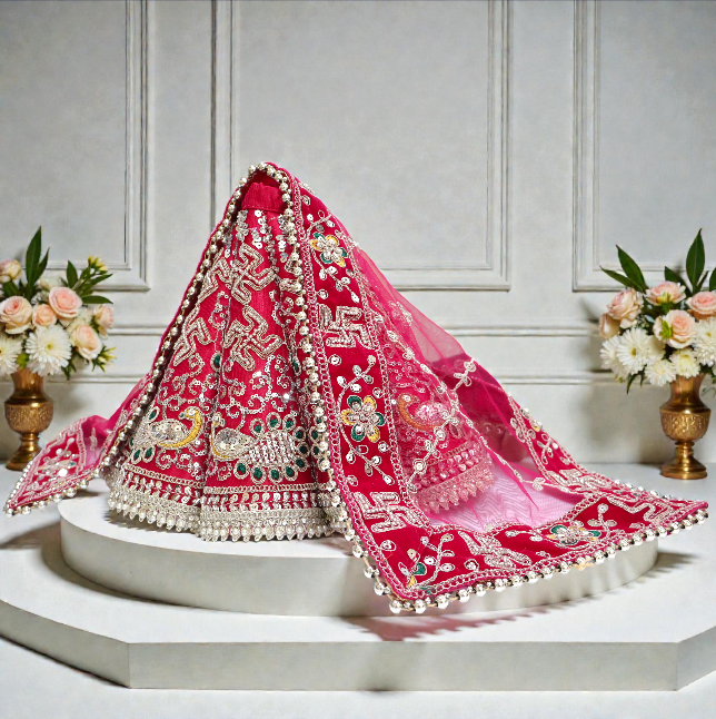 🌟 The Peacock Motif Bridal Style Can-Can Lehenga Choli SP-I07 Durga Set 🌟