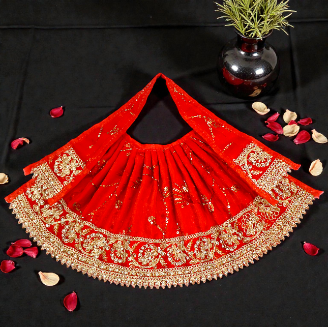 Navratri Special : Premium Golden Zari Lace Lehenga Patka SP-H27