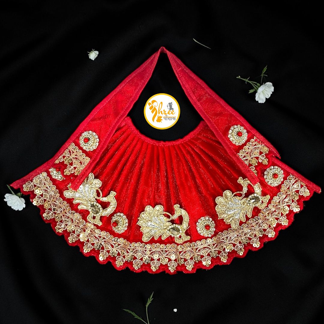 Royal Velvet Peacock & Stone Work Lehnga Patka (SP-123)
