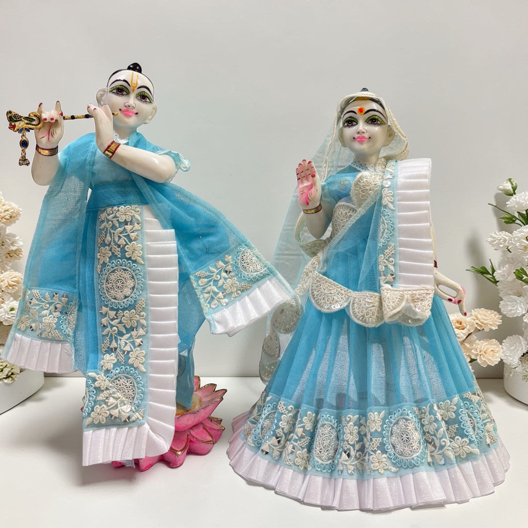 Lightweight Designer Summer Net Poshak for Radha Krishna SP-H68