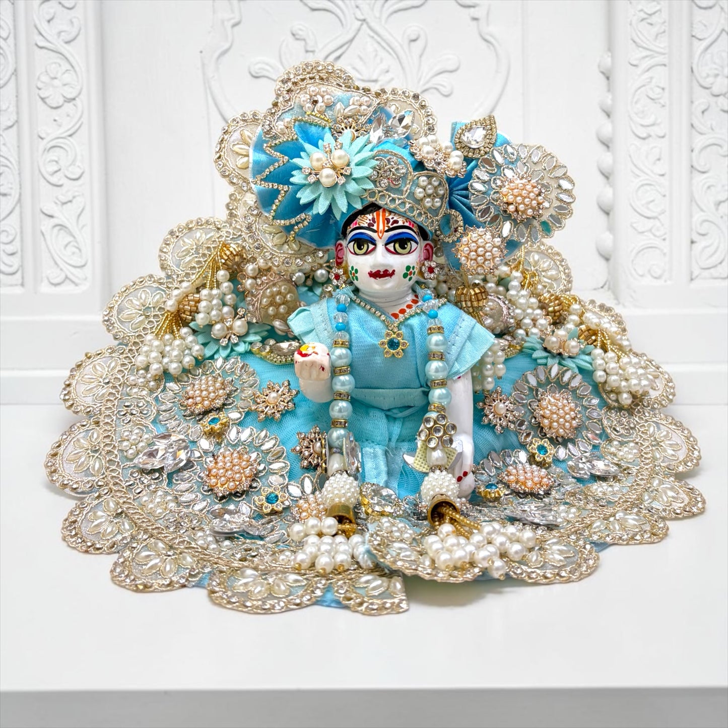 Janmashtami Special Royal Heavily Embellished Pearl & Zari Laddu Gopal Poshak SP-150