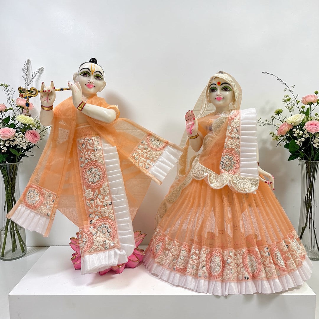 Lightweight Designer Summer Net Poshak for Radha Krishna SP-H68