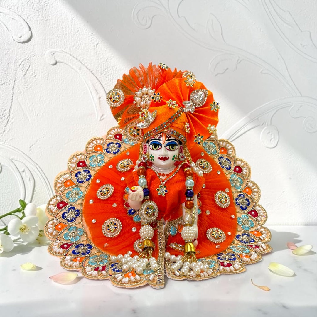 Heavy Designer Janmashtami Special Laddu Gopal Ji Poshak with Matching Pagdi (Premium Edition | SP-I57) – Complete Box Packing