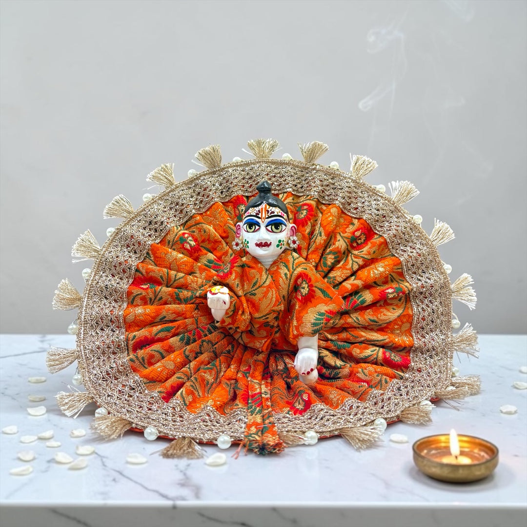 Royal Banarasi Fabric with Golden Tassle Lace Laddu Gopal Ji Poshak SP-I28