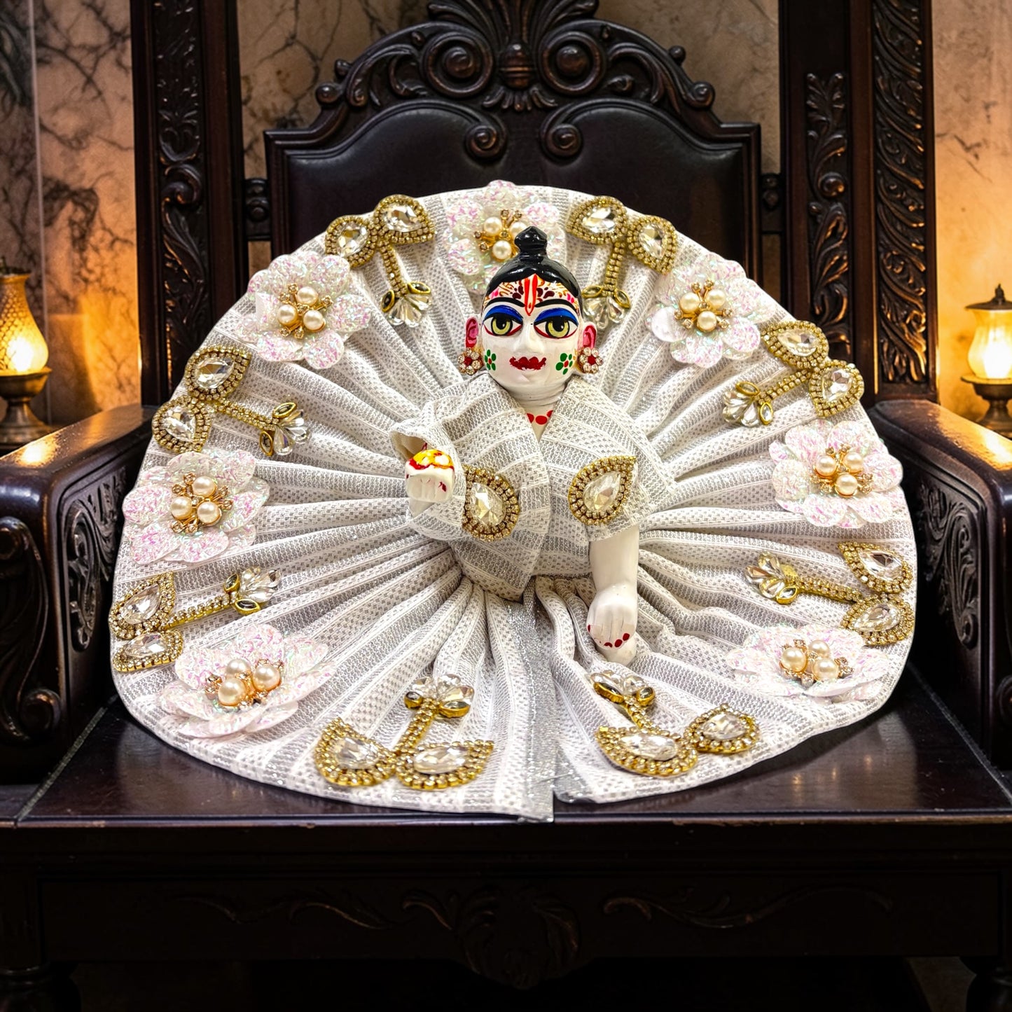 Elegant Pearl Blossom Laddu Gopal Ji Poshak – SP-H96