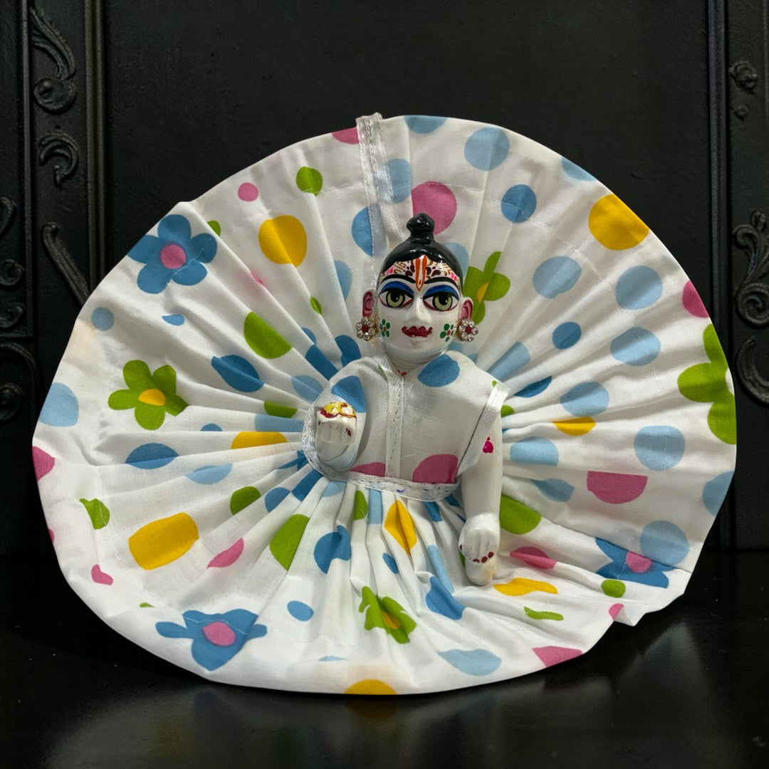 Premium Cotton Summer Laddu Gopal Ji Poshak with Attached Choli 9082