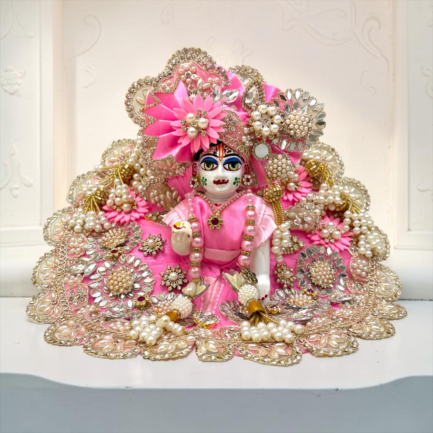 Janmashtami Special Royal Heavily Embellished Pearl & Zari Laddu Gopal Poshak SP-150