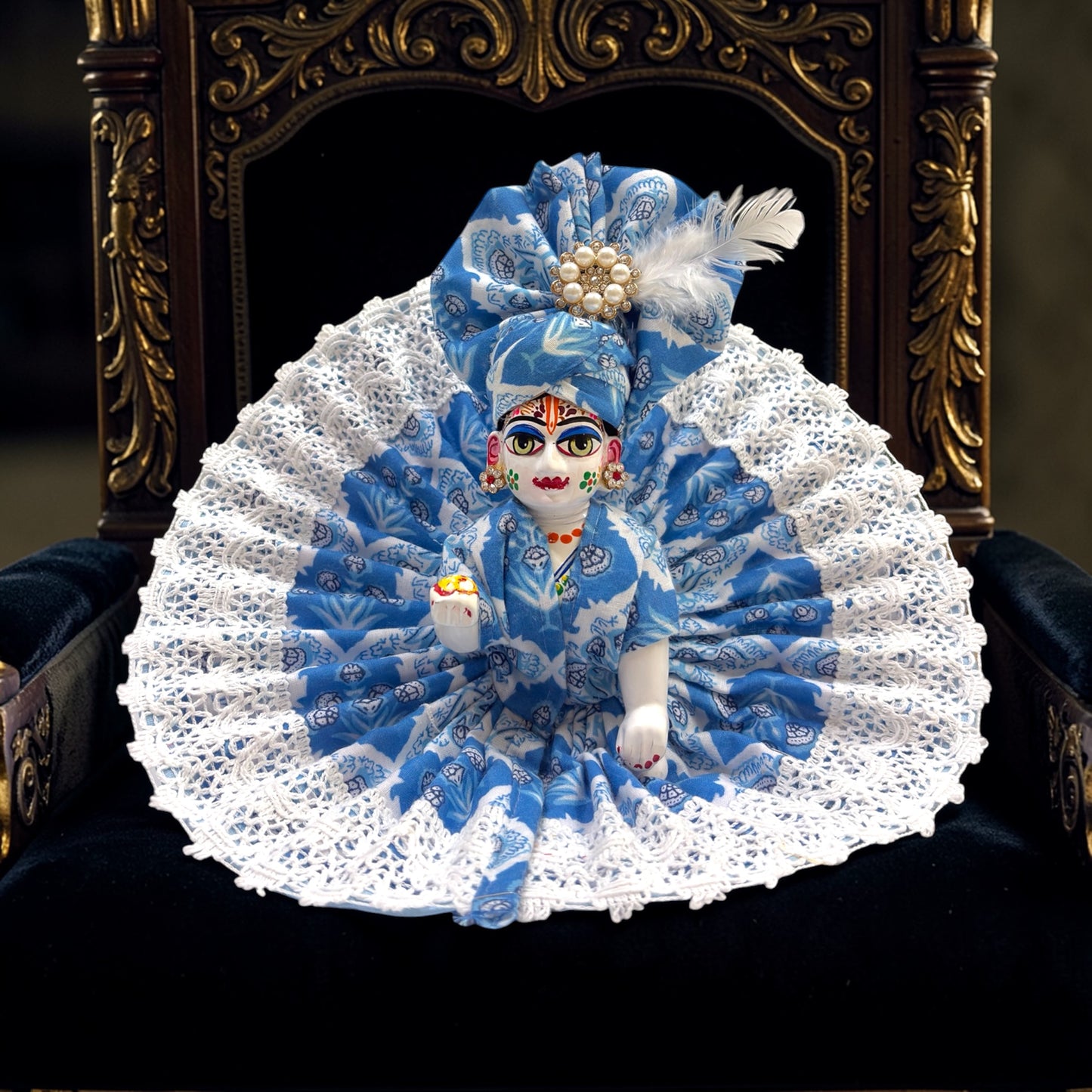 Special Designer Floral Laddu Gopal Ji Poshak with Matching Pagree SP-H82