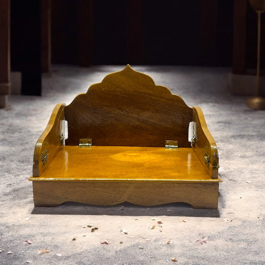 Plain Foldable Wooden Singhasan for Deity Idols