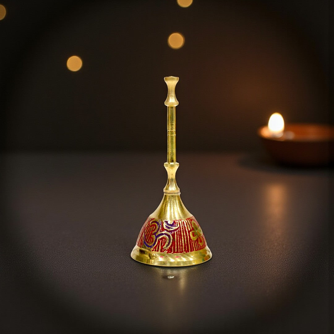 Pital Ghanti with Sacred Om (ॐ) and Swastik (卐)