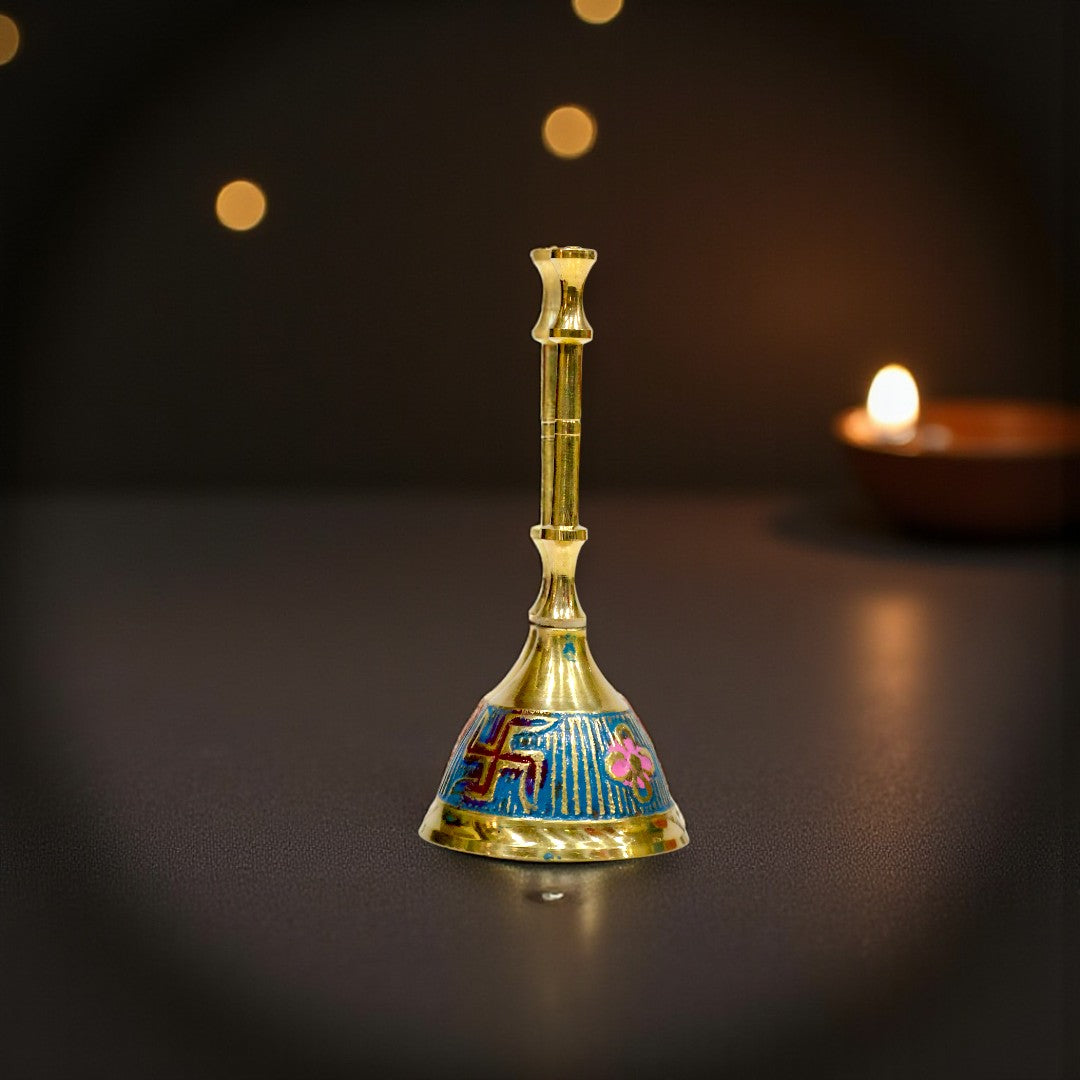 Pital Ghanti with Sacred Om (ॐ) and Swastik (卐)