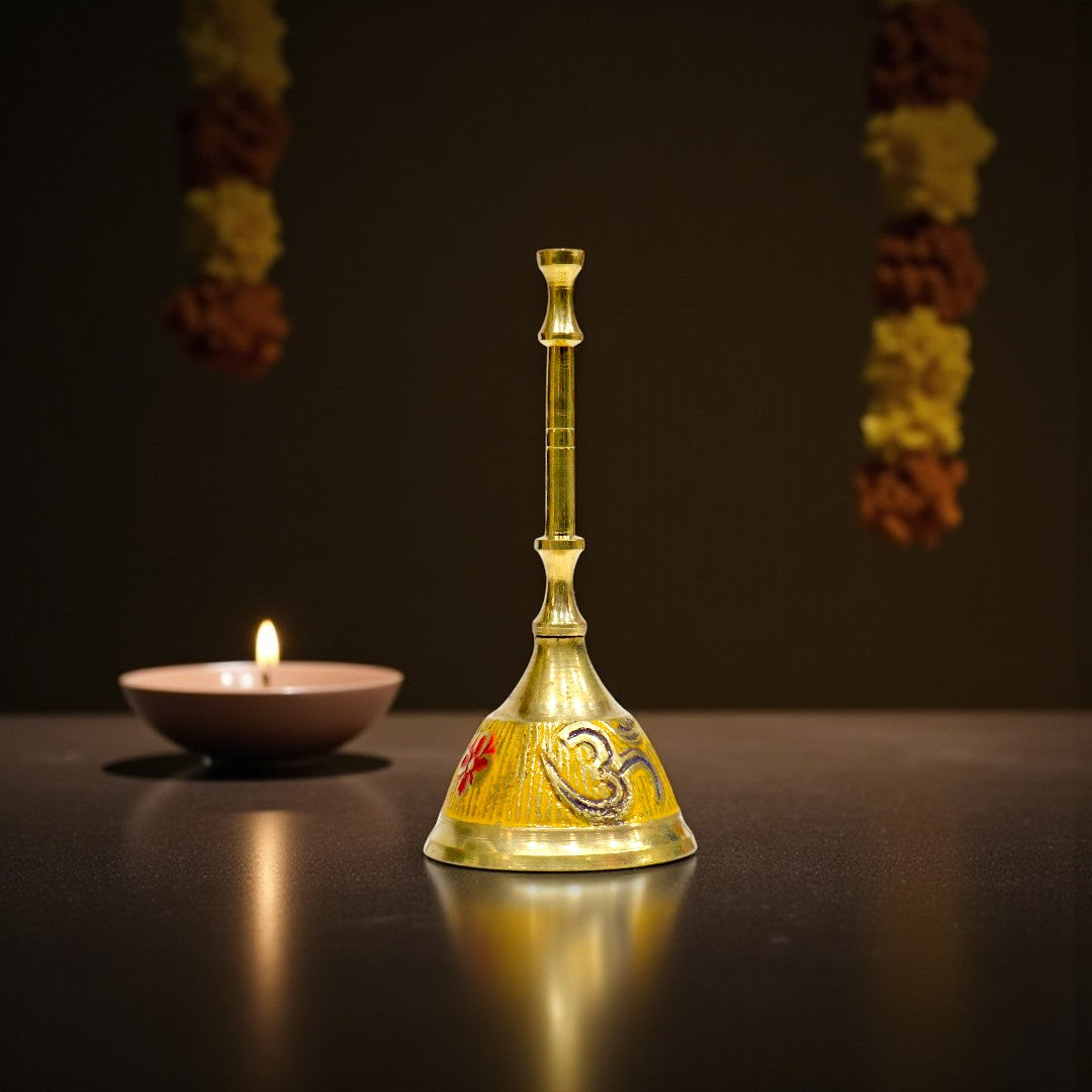 Pital Ghanti with Sacred Om (ॐ) and Swastik (卐)