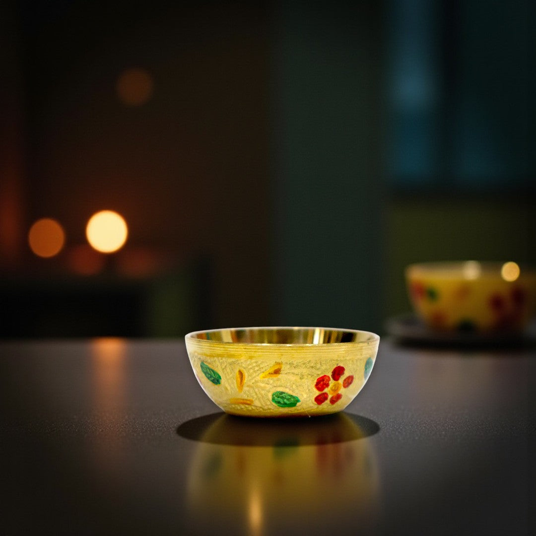 Pital Katori with Vibrant Hand-Painted Design