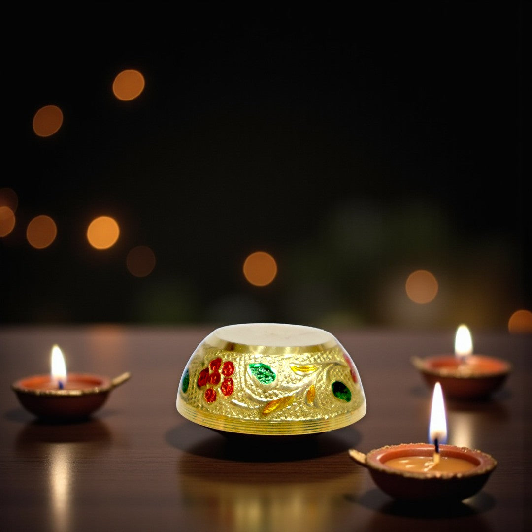 Pital Katori with Vibrant Hand-Painted Design