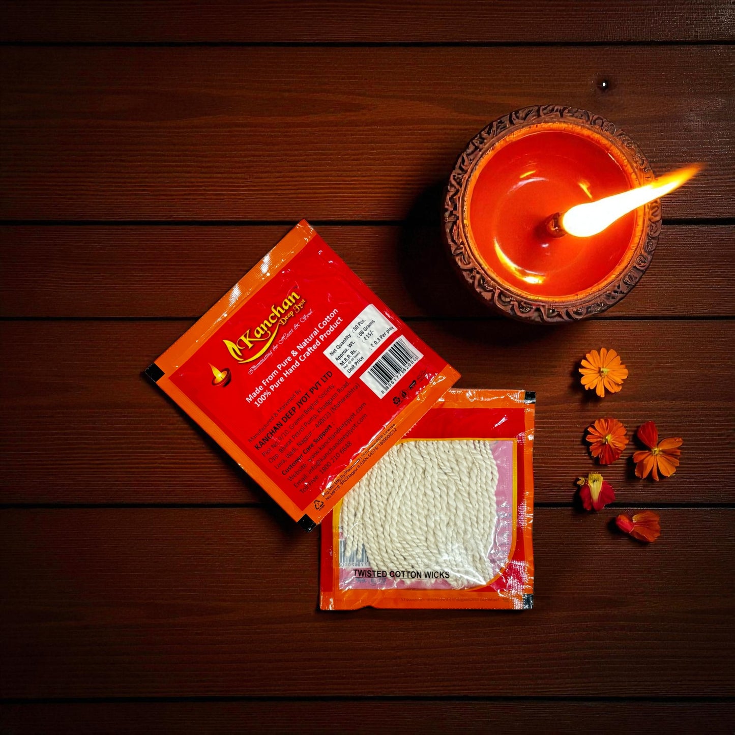 Kanchan Deep Jyot Twisted Cotton Wicks (Batti) 🪔
