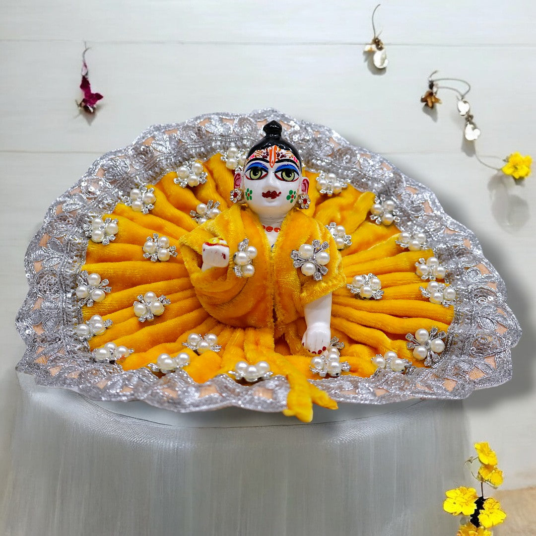 Elegant Velvet Pearl Winter Poshak for Laddu Gopal Ji SP-H08